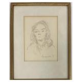 Signed Portrait Sketch, 1967