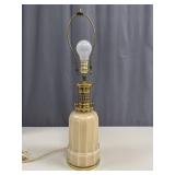 T. Eaton Co. Ribbed Glass & Brass Table Lamp
