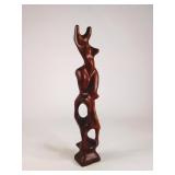 MCM Abstract Carved Wood Sculpture