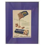 1954 Cadbury's Milk Wafer Chocolate Biscuits Ad