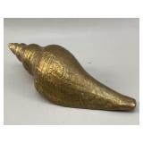 Bronzed Metal Conch Shell Sculpture