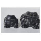 Salt and pepper pure silver and porcelain signed