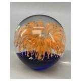 Art Glass Fountain Paperweight VTG