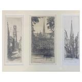 Framed Trio of Etchings by Caroline H. Armington