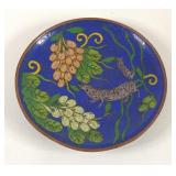 Antique Chinese Cloisonne Squirrel & Grape Dish