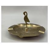 Mid-Century Italian Cast Brass Flamingo Ashtray