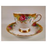 Tuscan Gold 'Garland' Teacup & Saucer