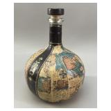 Dilana Leather-Wrapped World Map Decanter, Italy