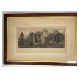 The Evening Hymn Etching After George Mason
