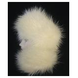 VTG White Fur Woman Profile Cameo Brooch Pin