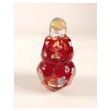 Chinese Hand-Painted Glass Gourd Snuff Bottle