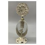 Vintage Filigree & Glass Cherub Perfume Bottle