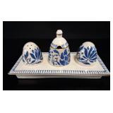 Charlotte Rhead Bursley Ware Cruet Set, c. 1920s