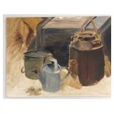 Canadian School: Still Life with Garden Tools