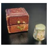 Antique Mother-of-Pearl & Abalone Thimble Set