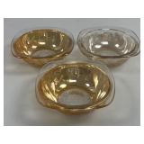 Jeannette Glass Floragold Marigold Bowls Set of 3