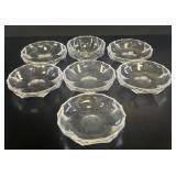 Art Deco Faceted Cut Glass Bowls - Set of 7