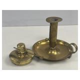 Victorian Brass Chamberstick with Snuffer &