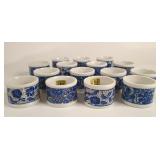 Takahashi Blue & White Porcelain Napkin Rings