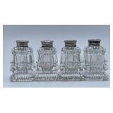 Birks Sterling & Cut Glass Salt Shakers, Set of 4