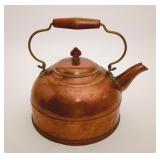 Revere Ware Copper & Brass Kettle w/Wood Handle