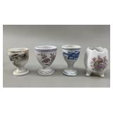 Assorted Porcelain Egg Cups, Set of 4