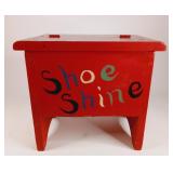 Vtg Hand-Painted Folk Art Wooden Shoe Shine Box