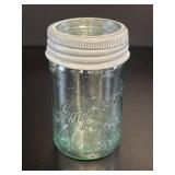 Antique Green Tint Glass Improved Gem Canning Jar