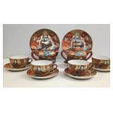Japanese Satsuma Moriage Showa Tea Set