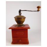 Harhaus German H&H Red Wooden Coffee Grinder