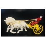 VTG Cast Iron Horse Drawn Sulky Chariot Toy
