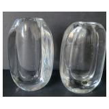 Pair of Kosta Boda Gï¿½ran Warff Crystal Vases