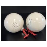 Rae Dunn Ceramic Christmas Ornaments (Pair)