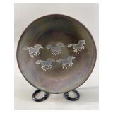 Jeremy Diller Signed Raku Horse Ceramic Bowl