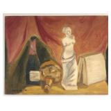 Mid-Century Still Life Oil Painting by B. Weich,