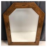 Vintage Oak Clipped-Arch Beveled Mirror