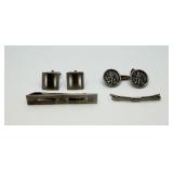 Vtg Monogrammed & Figural Cufflinks Tie Clip Lot