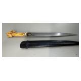 Indonesian Bone-Hilted Dagger with Scabbard