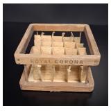 Small Royal Corona Wooden Crate with Dividers vtg