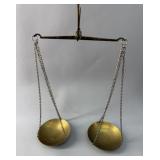 Vintage Brass Hanging Balance Scale with Chains