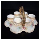 Antique Royal Crown Devon Egg Cups & Stand Tray