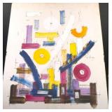 Vtg Contempoary Abstract Street-Pop Art Painting