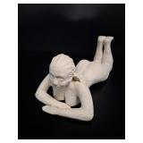 Terra Cotta Reclining Nude Sculpture, Signed