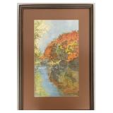 1976 Signed Ron Aviet Swans in Pond Watercolour