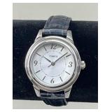 Timex Women's Quartz Watch Blue Leather Strap