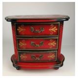 Vtg Miniature 3-Drawer Musical Jewelry Box