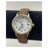 Timex Indiglo Gold-Tone Ladies Watch, Leather