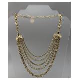Vtg Ann Taylor Gold-Tone Multi-Strand Bee Necklace