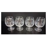 4 Cut Crystal Brandy Snifters vtg