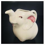 Shawnee Pottery Elephant Creamer, Off-White & Pink